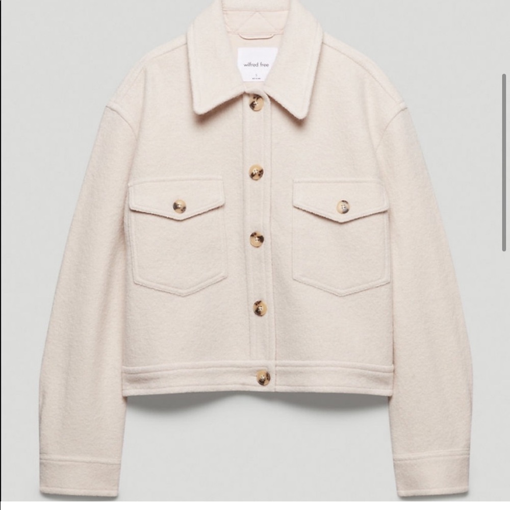 Aritizia shirt jacket cream
